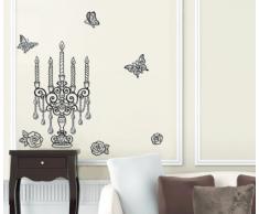 Best Creation Black Crystal Unity - Adesivo da parete, motivo: candelabro di cristallo, colore: nero