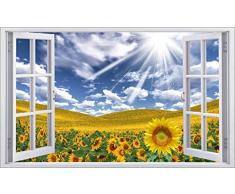 Sticker finestra, motivo: girasoli, rif. 5396, 80x48cm