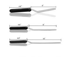 Newcomdigi Set Spatole Cuoco Dolci Spatola Cucina per Dolci Spatole Decorazione Torte 3 Pezzi Spatole per Pasticceria in Acciaio Inox Spalma Crema con Manico Nero