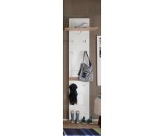 trendteam, Pannello appendiabiti "San Remo", in legno di quercia, 60 x 195 x 25 cm, Bianco (Weiß)