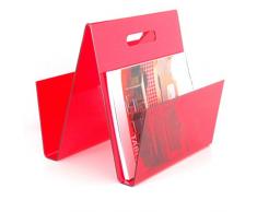 PORTARIVISTE DESIGN IN PLEXIGLASS LIBRERIA RIVISTE SALOTTO 0557 ROSSO