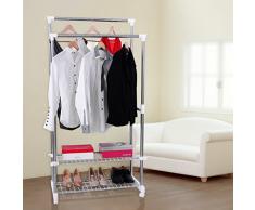 Songmics Nuovo Stand Appendiabiti Stender Attaccapanni Con Ruote Regolabile 95-172 cm LLR03W