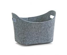Zeller, Cesto portaoggetti ovale in feltro, Grigio (Grau)
