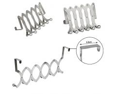 Ipow® 6 ganci piegavoli sulla porta, Supporto dell'organizzatore di immagazzinaggio per giacche, cappotti, cappelli, sciarpe