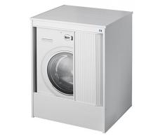 Negrari 5011P Mobile Coprilavatrice Apertura a Serrandina per Esterni, Resina, Bianco, 70 x 60 x 94 cm