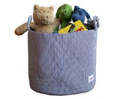 Minene UK Ltd - Cestino portaoggetti a righe, taglia large, colore: Bianco/Navy