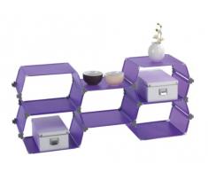 Wenko Honey 2560330100 Scaffalatura con 5 ripiani a nido dape, 52x120x30,5 cm, colore: Lilla