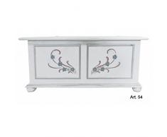 CASSAPANCA LEGNO COLORE BIANCO CON DECORO COME FOTO