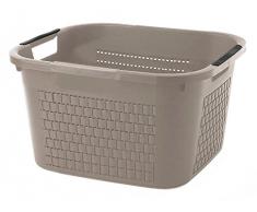 Sundis - Cesto portabiancheria in rattan, 22 l grigio