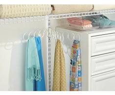 mDesign organizer appendibile – Ideale come portacravatte e appendisciarpe – Colore: bianco – Materiale: Acciaio