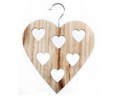 Stampella appendi-sciarpe in legno a forma di cuore (Taglia unica) (Beige)