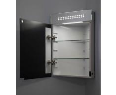 Miroir Armoire D'Angle Led Evita Avec Prise Rasoir Et Capteur K148