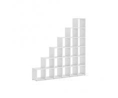 Regalraum - Système d'étagères adaptable Boon - 82 Tailles | 6x6 Escalier 216x216x33 cm (HxLxP) - blanc