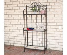 Siena Garden 875328 Stella Etagère 3 Planches Acier Noir Aspect Mosaïque