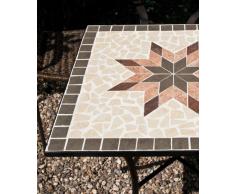 Siena Garden 875352 Stella Table Acier Noir/Aspect Mosaïque 64 x 64 cm