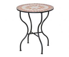 Siena Garden 660007 Finca Table Acier Noir/Aspect Mosaïque 70 cm