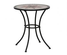 Siena Garden 875342 Stella Table Acier Noir/Aspect Mosaïque 60 cm
