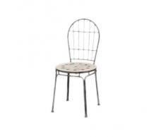 Siena Garden 247002 Fiore Chaise Empilable Acier Argent/Noir/Mosaïque