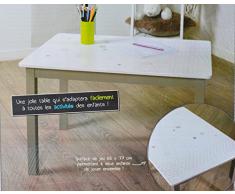 Table en bois pour enfant - Taupe et blanche