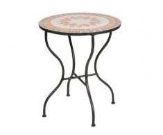Siena Garden 660001 Finca Table Acier Noir/Mosaïque 60 cm