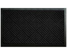 Tapis Déco Tapis dEntrée Carreaux Polypropylène/Cao Noir 75 x 45 cm