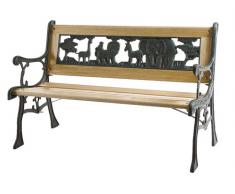 Siena Garden 598843 Zoo Banc Enfant Fonte Vert Antique/Baguettes Bois Dur