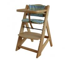 Chaise Haute en bois Ajustable Chaise bébé Escalier chaise haute NATURE HC6551-D01vert coloré