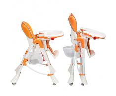 TecTake Confort Chaise Haute de Bébé Pliable - diverses couleurs au choix (Orange)