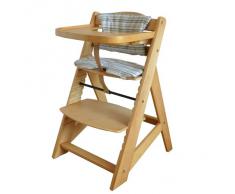 Chaise Haute en bois Ajustable Chaise bébé Escalier chaise haute NATURE HC6551-D01creme