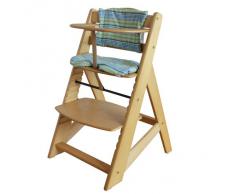 Chaise Haute en bois Ajustable Chaise bébé Escalier chaise haute NATURE HC2533-D01 G