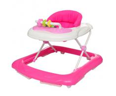 Trotteur balancelle pour bébé avec tablette rosée