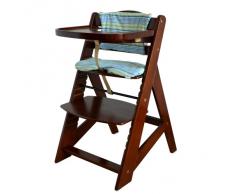 Chaise Haute en bois Ajustable Chaise bébé Escalier chaise haute BRUN HC6551-D02vert colore