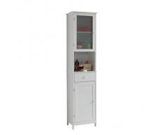 FMD 905-001 Stockholm 1 Armoire de salle de Bains 2 Portes et 1 Compartiment 40 x 180 x 35 cm