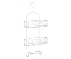 Premier Housewares 1601437 Paradise Panier à Douche de 2 Niveaux/Porte-Savon en Métal Blanc