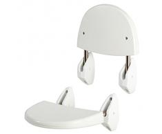 MSV 140698 Siege de Douche Mural Rabattable ABS/Acier Inoxydable Blanc 35 x 25 x 0,1 cm