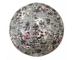 Around The Wall BJFLOLI011 Flower Light Suspension Boule Japonaise Lampion Motif Fleur Papier de Riz Noir 20 x 20 x 20 cm