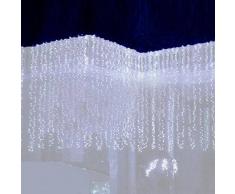 SOLMORE 3Mx3M Rideau Lumineux 300 LED Festival Guirlande Lumineuse pour Décoration de Noël / Fête/ Mariage / Soirée / Anniversaire EUR Prise 220V Blanc