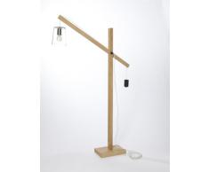Navega Europa 8436547480203 Lampadaire Liseuse Pendular en Bois de Hêtre et Abat Jour en Verre