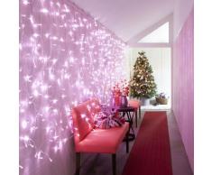 Rideau Lumineux Raccordable Intérieur/Extérieur 2m x 2m, 192 LED Roses, Type CC, Décoration Mariage Noël
