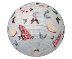 Around The Wall BJPAP013 Papillon Suspension Boule Japonaise Lampion Papier de Riz Bleu 20 x 20 x 20 cm