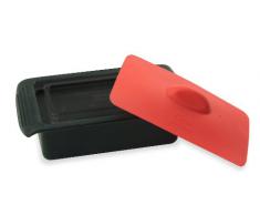 Yoko Design 1100 Terrine + Couvercle Silicone/Platine Noir/Rouge 19,5 x 10,2 x 8,5 cm