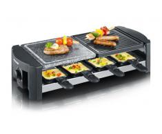 Severin - 2683 - Raclette / gril avec pierre de cuisson naturelle - 1300 W - 8 poêlons - noir