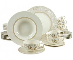 Creatable 16665 Palacio Service de table Porcelaine Multicolore 45 x 33 x 34 cm Lot de 30