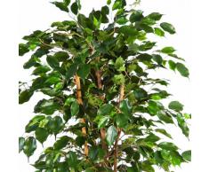 Ficus Exotica artificiel en pot, 1375 feuilles, vert, 180 cm - ficus synthétique / arbuste artificiel - artplants