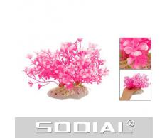 SODIAL(R) Herbe/plante aquatique artificielle en plastique Decoration pour aquarium Design de "fleur de pecher"