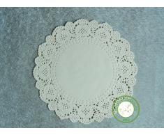 napperon papier dentelle gateau de fête ronde 30cm, lot de 12 pièces
