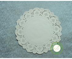 napperon papier dentelle gateau de fête ronde 26cm, lot de 20 pièces