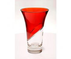 Vase, vase en cristal, Collection "KATHRIN", rouge, 25 cm, cristal, style moderne (GERMAN CRYSTAL powered by CRISTALICA)