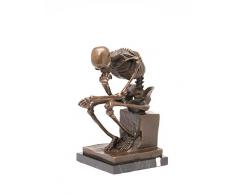 Statuette de squelette assis - style antique - bronze