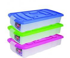 MSV 344 Boite de Rangement à Roulettes Plastique Transparent 30 L